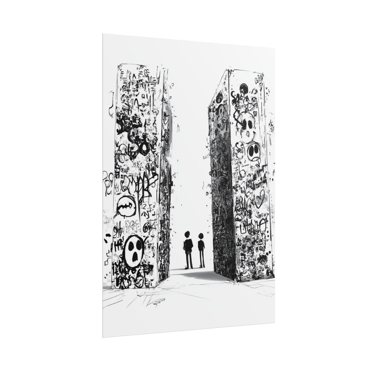 AI designed, Strange Streets with People Rolled Posters