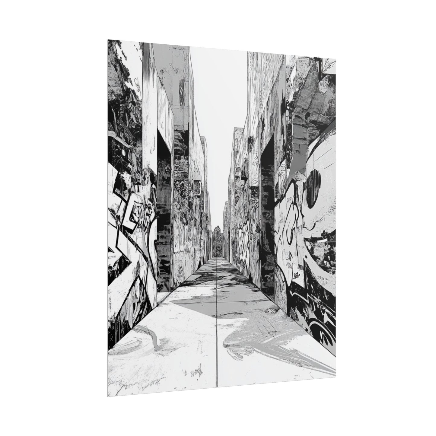 AI Art Coloring Poster, or Poster Art for Framing Rolled Poster. Strange Hallway