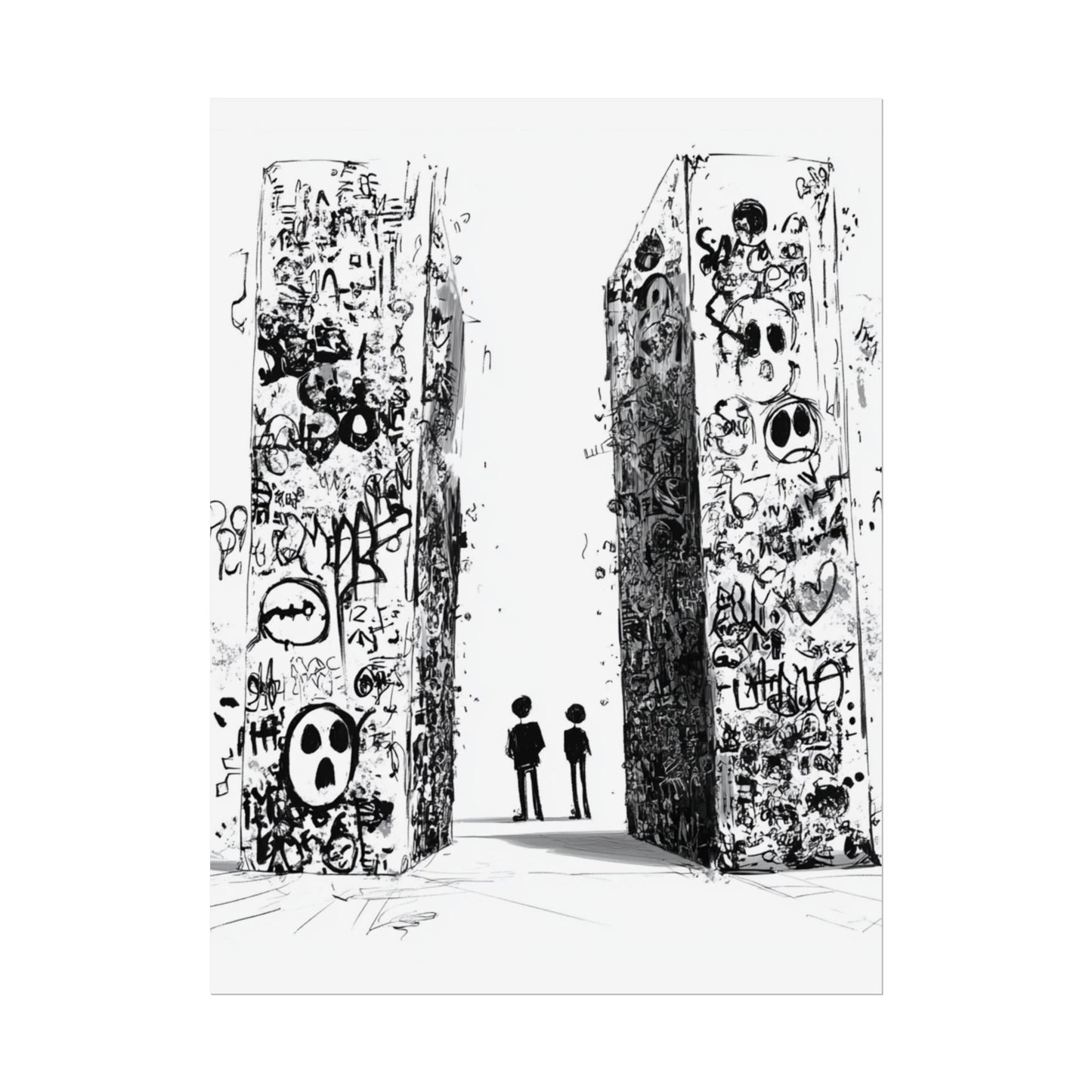 AI designed, Strange Streets with People Rolled Posters
