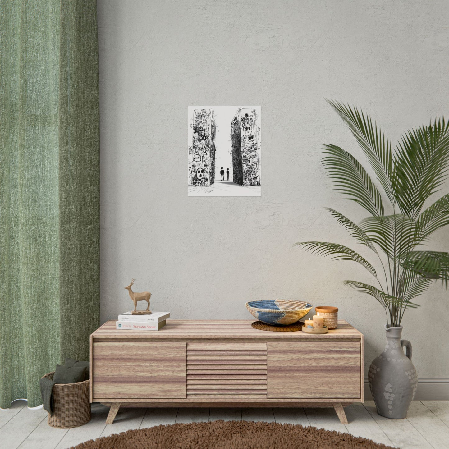 AI designed, Strange Streets with People Rolled Posters