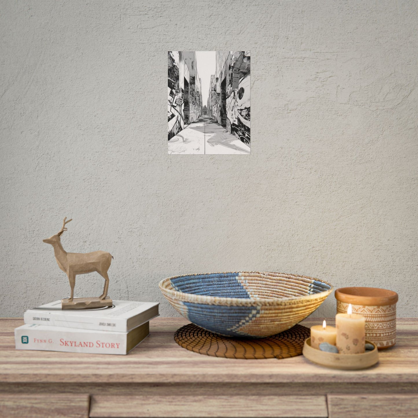 AI Art Coloring Poster, or Poster Art for Framing Rolled Poster. Strange Hallway