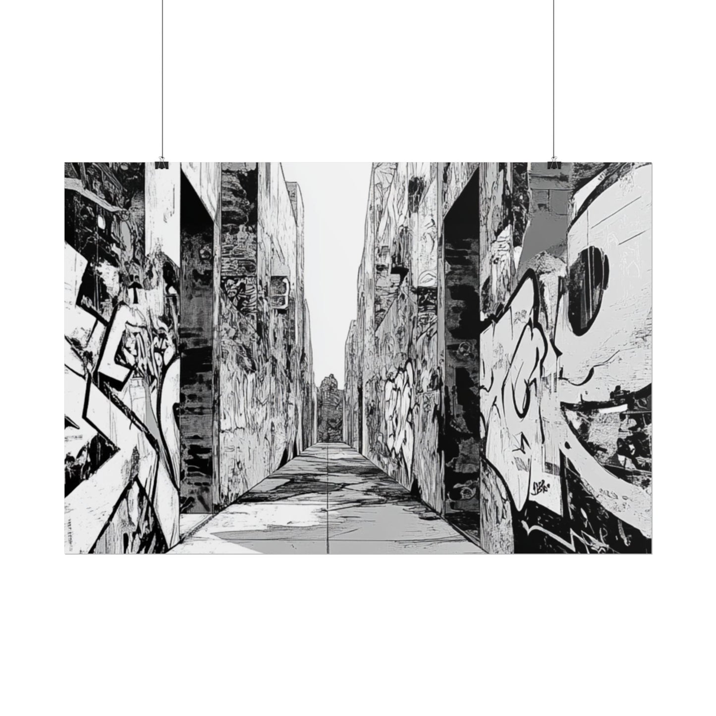 AI Art Coloring Poster, or Poster Art for Framing Rolled Poster. Strange Hallway