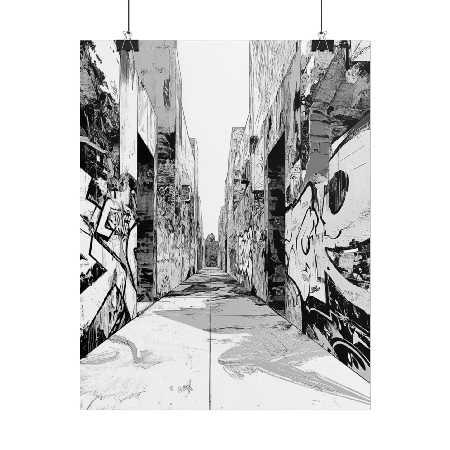 AI Art Coloring Poster, or Poster Art for Framing Rolled Poster. Strange Hallway