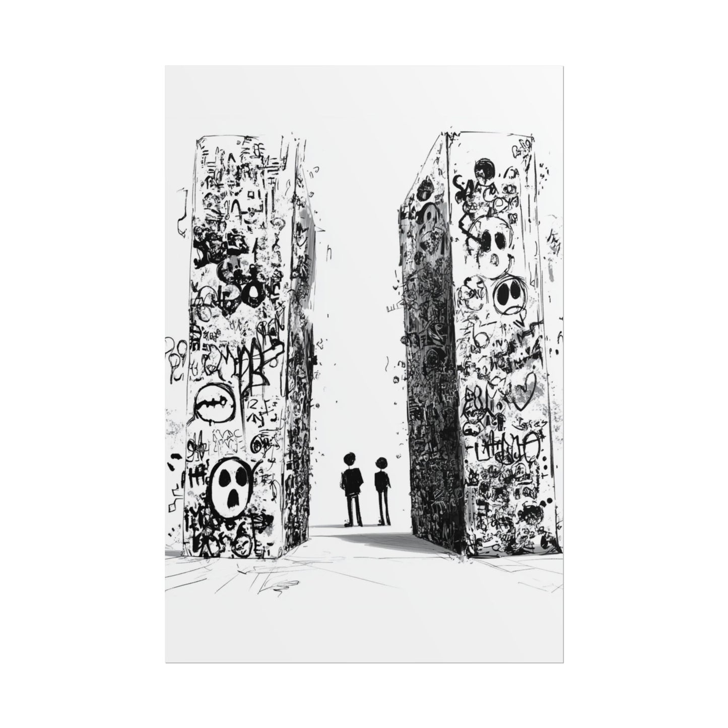 AI designed, Strange Streets with People Rolled Posters