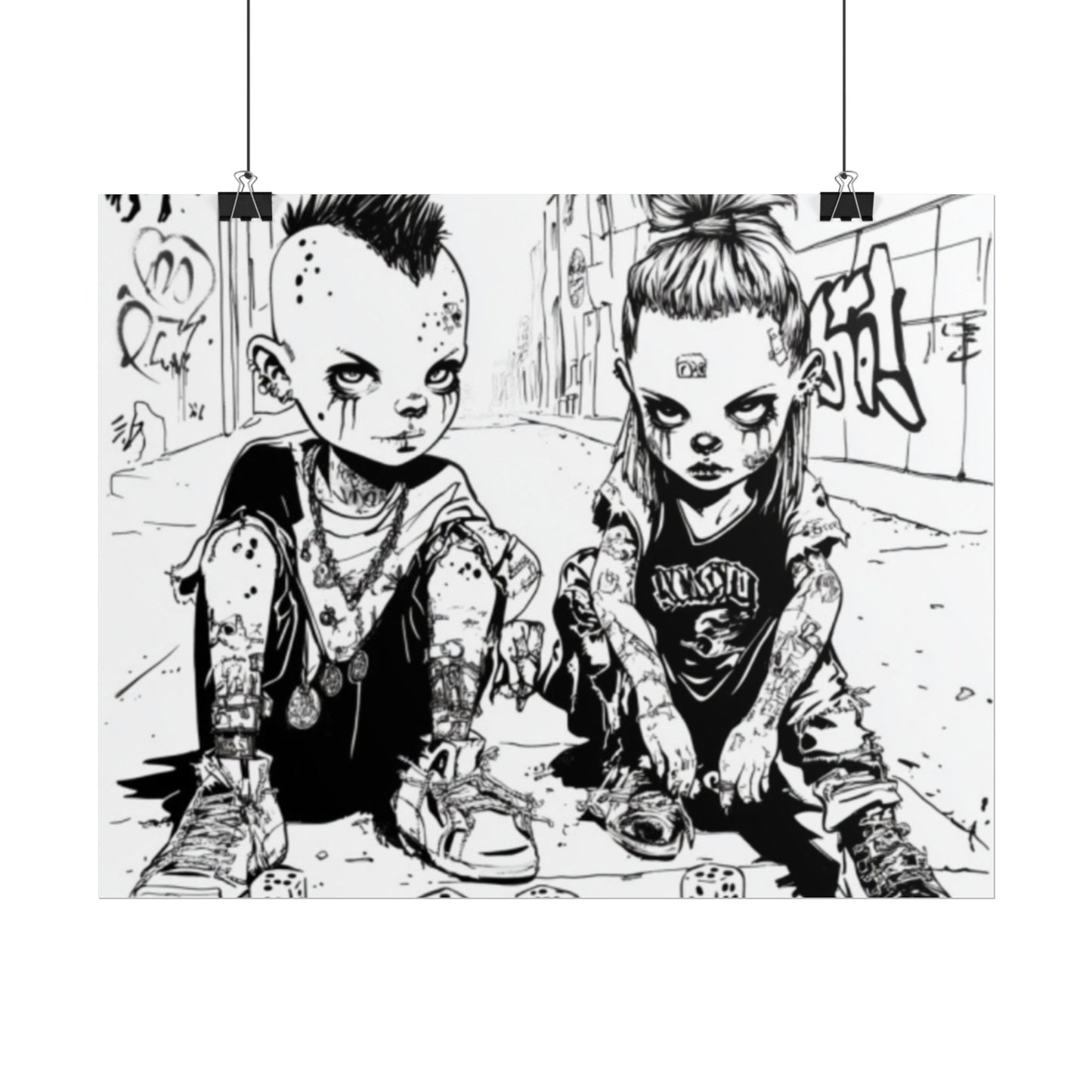 AI design, Alien kids playing dice Rolled Posters