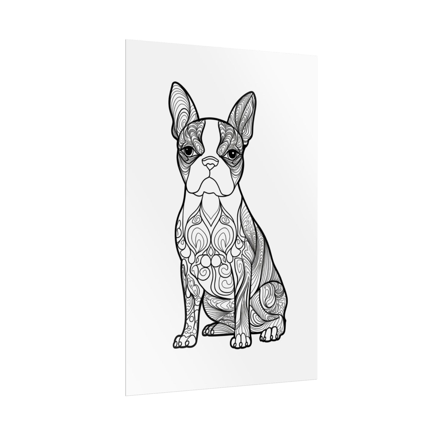 Life Sized Coloring Poster, Frenchie Dog Rolled Poster