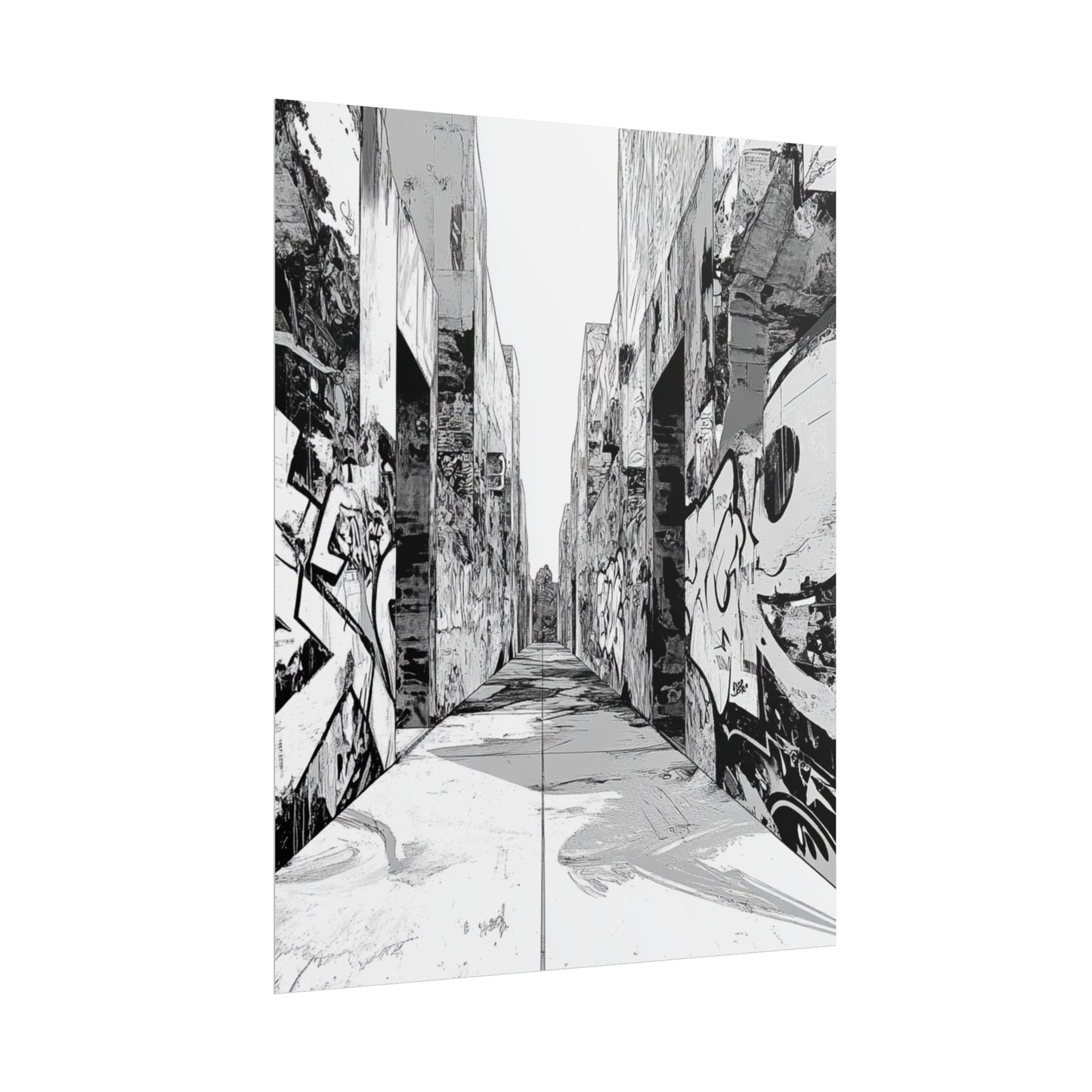 AI Art Coloring Poster, or Poster Art for Framing Rolled Poster. Strange Hallway
