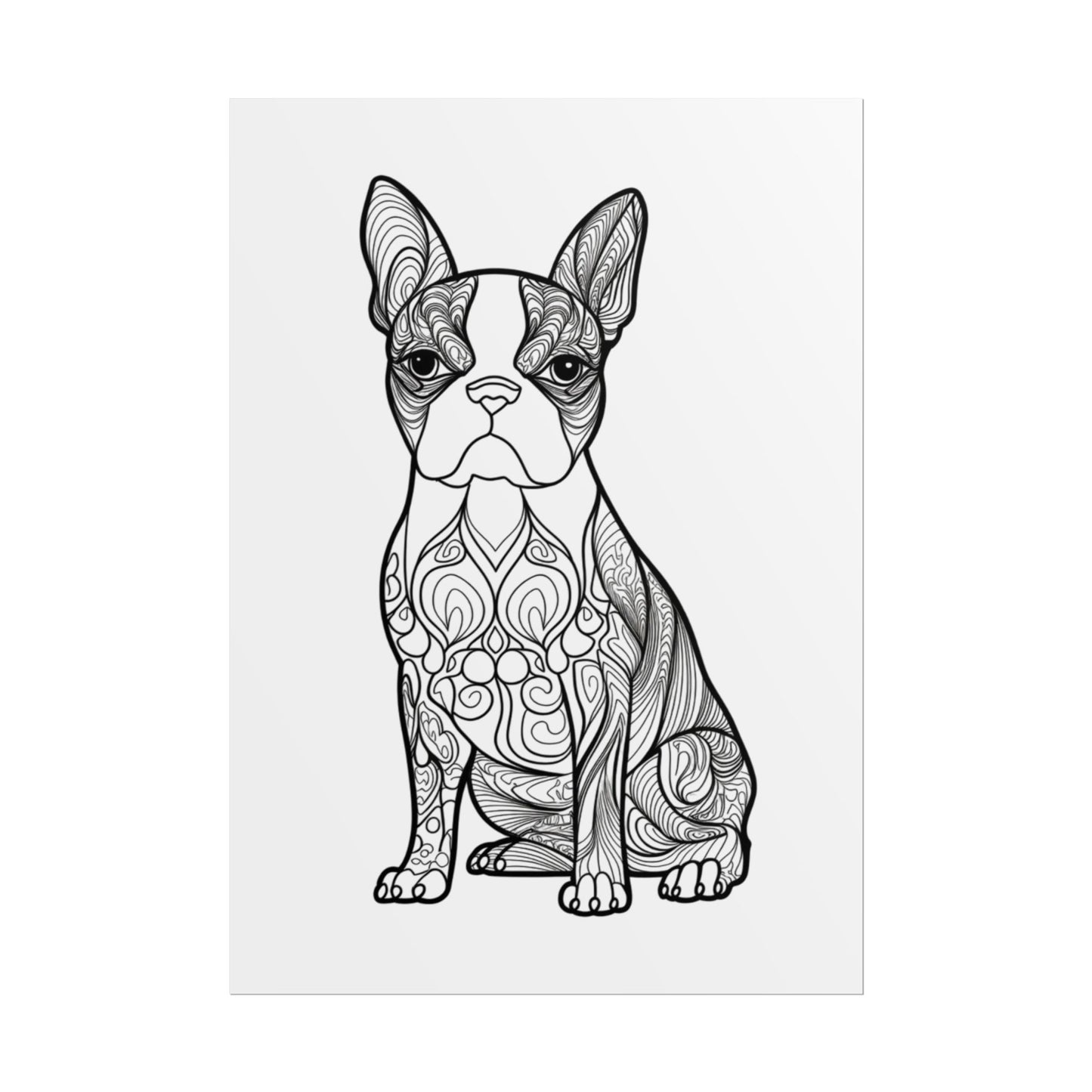 Life Sized Coloring Poster, Frenchie Dog Rolled Poster