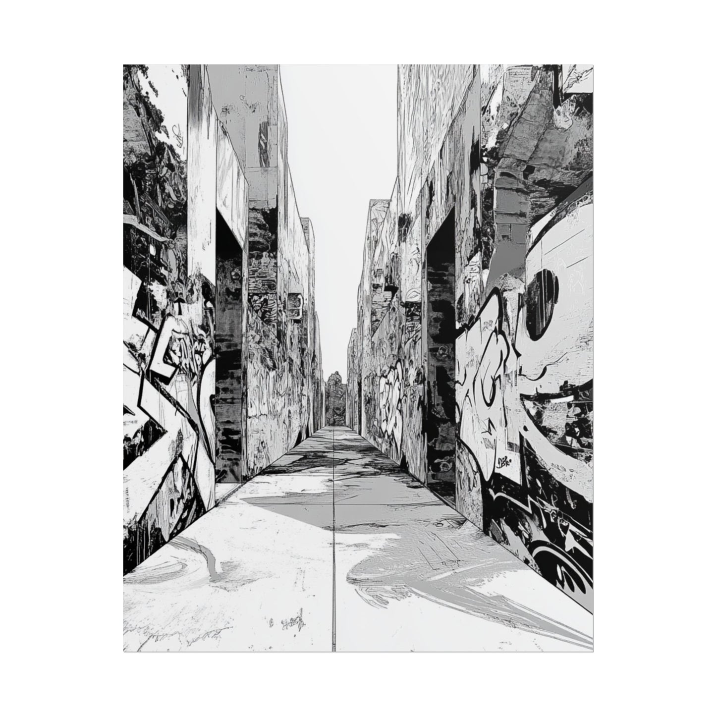 AI Art Coloring Poster, or Poster Art for Framing Rolled Poster. Strange Hallway