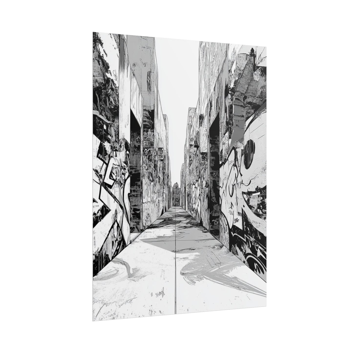 AI Art Coloring Poster, or Poster Art for Framing Rolled Poster. Strange Hallway