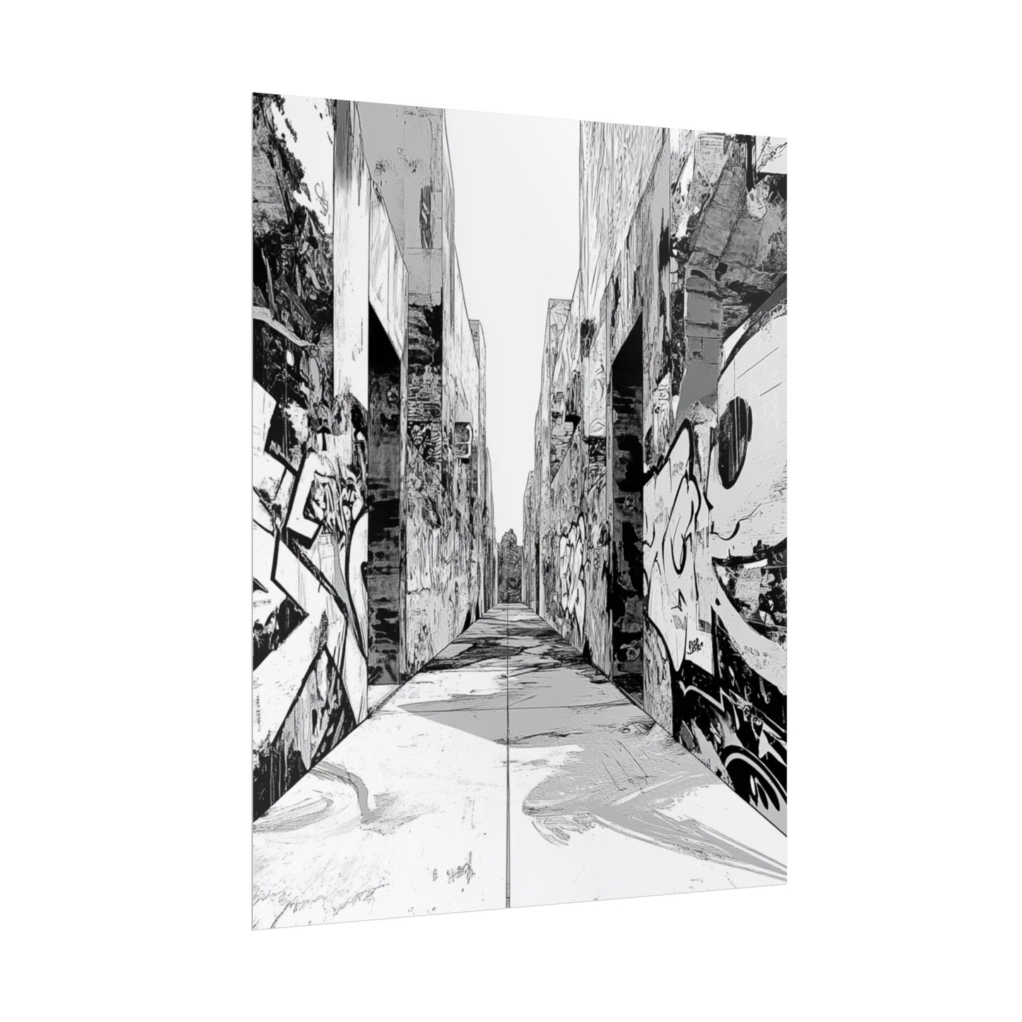AI Art Coloring Poster, or Poster Art for Framing Rolled Poster. Strange Hallway