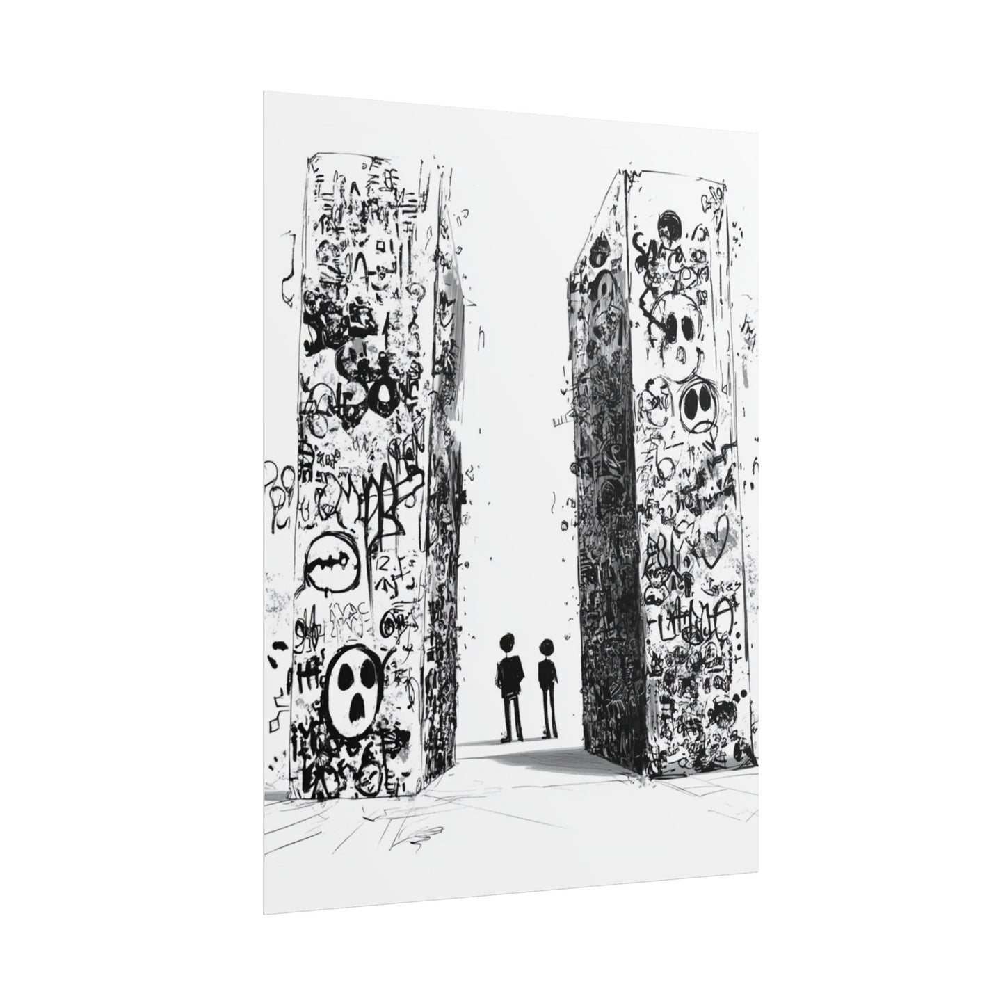 AI designed, Strange Streets with People Rolled Posters