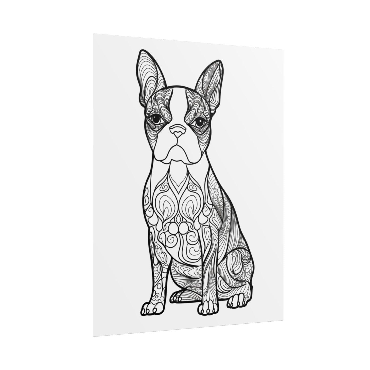 Life Sized Coloring Poster, Frenchie Dog Rolled Poster