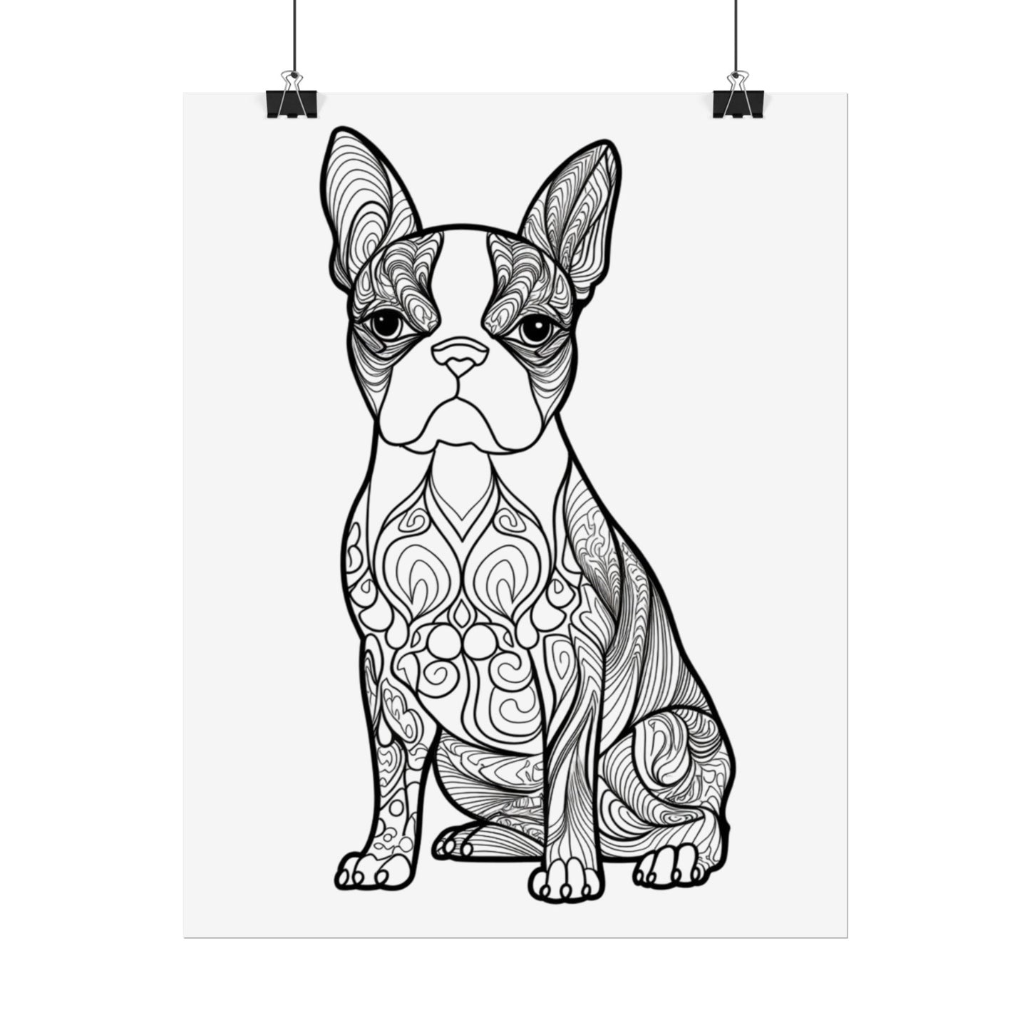 Life Sized Coloring Poster, Frenchie Dog Rolled Poster