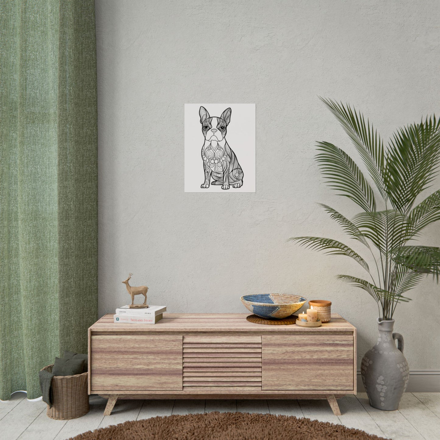 Life Sized Coloring Poster, Frenchie Dog Rolled Poster