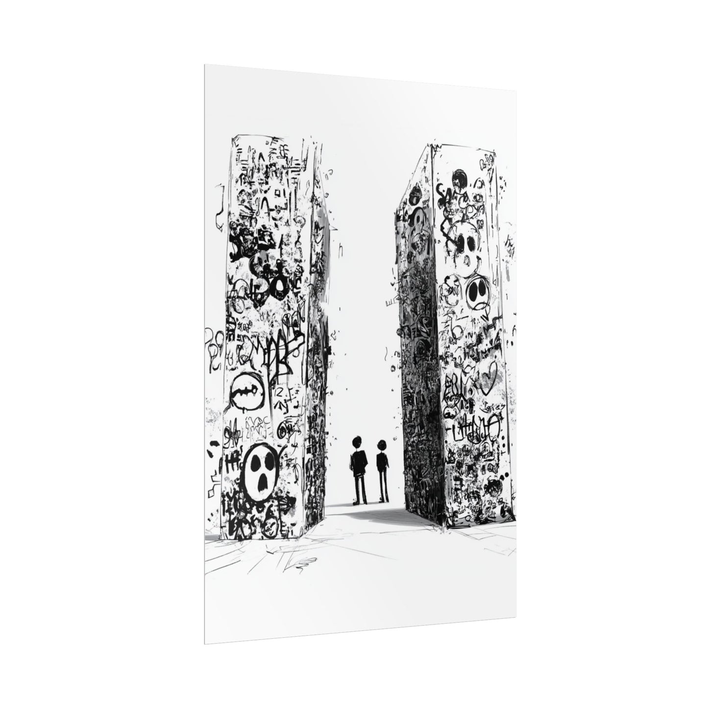 AI designed, Strange Streets with People Rolled Posters