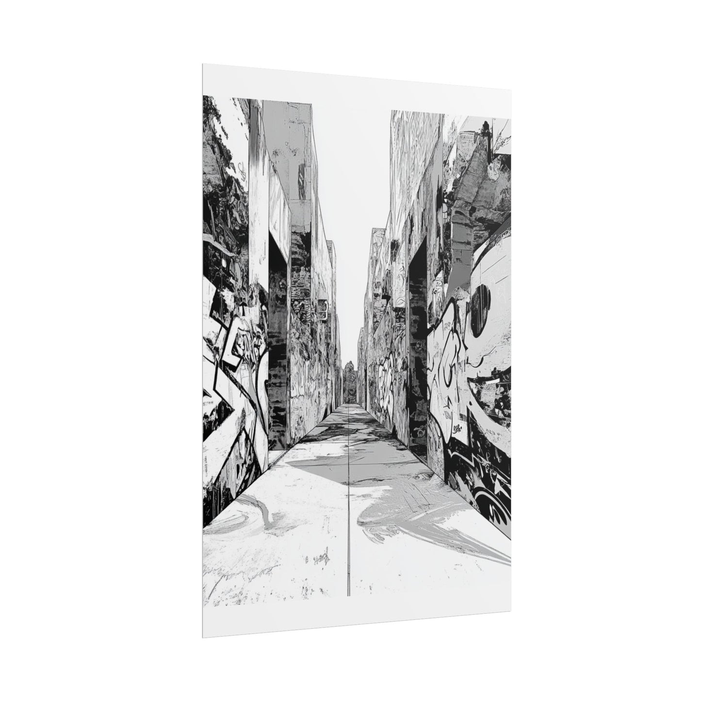 AI Art Coloring Poster, or Poster Art for Framing Rolled Poster. Strange Hallway