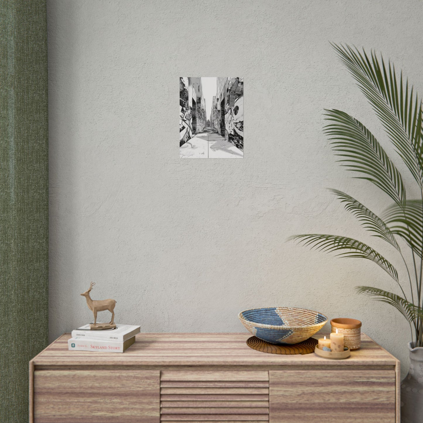 AI Art Coloring Poster, or Poster Art for Framing Rolled Poster. Strange Hallway