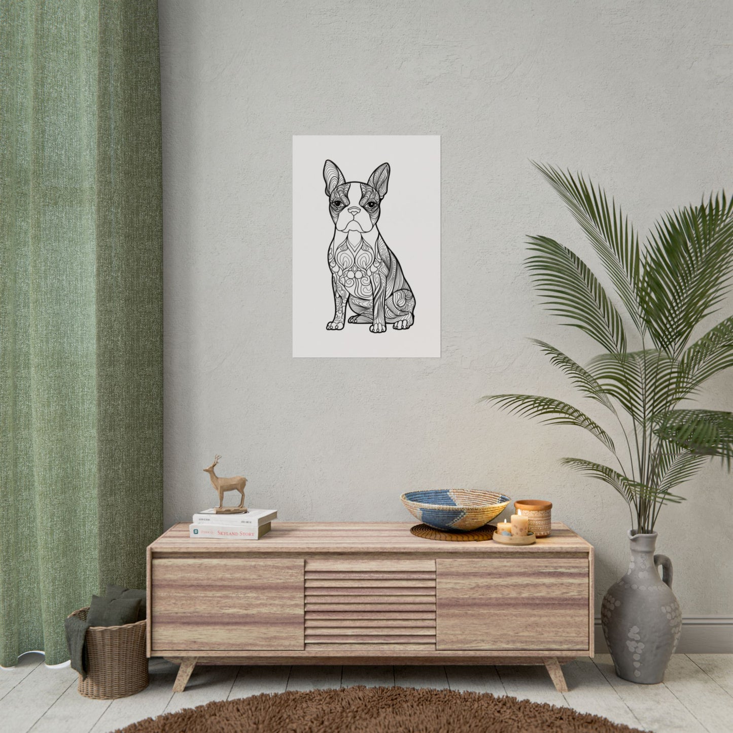 Life Sized Coloring Poster, Frenchie Dog Rolled Poster