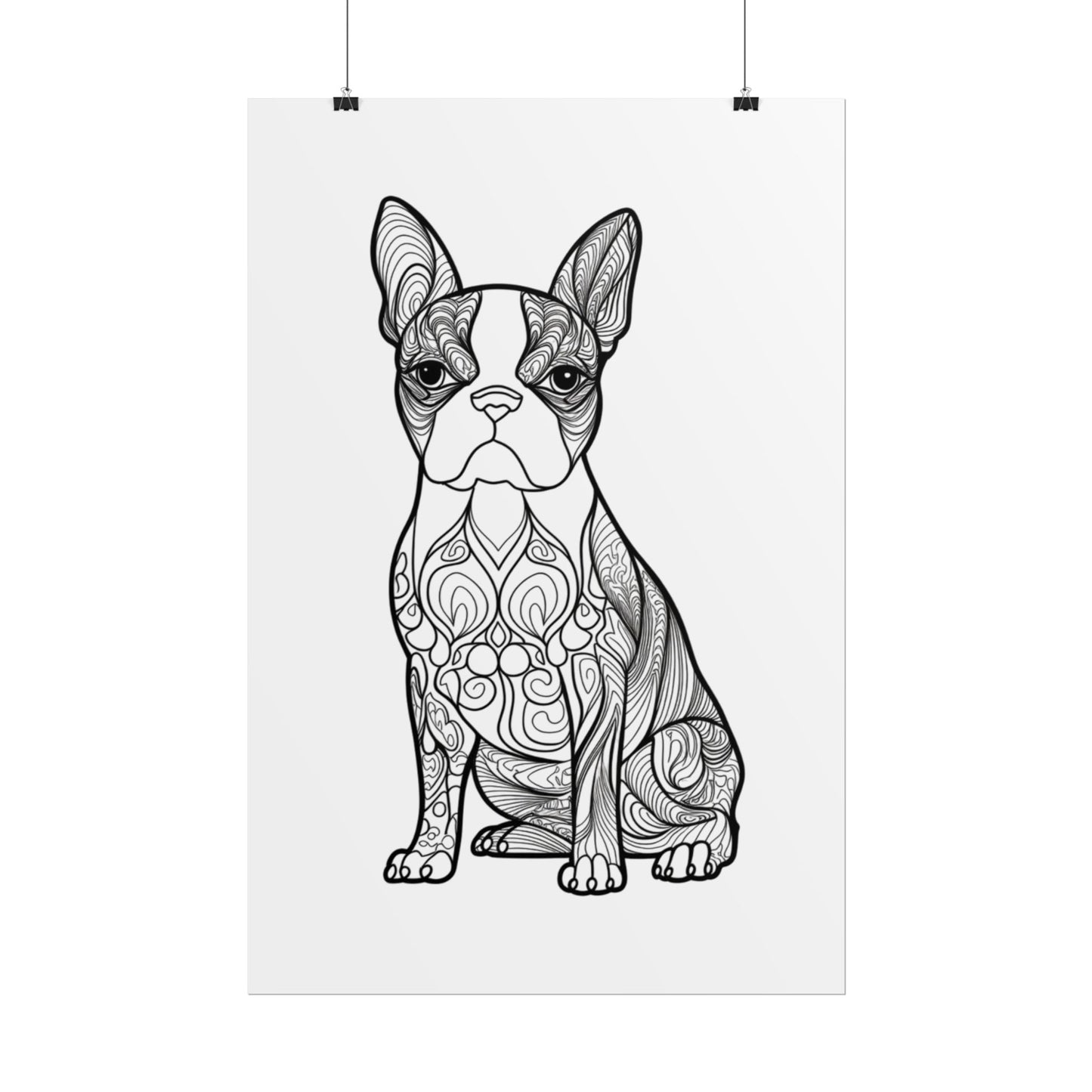 Life Sized Coloring Poster, Frenchie Dog Rolled Poster
