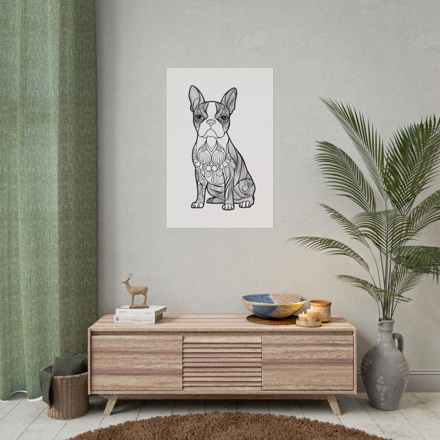 Life Sized Coloring Poster, Frenchie Dog Rolled Poster