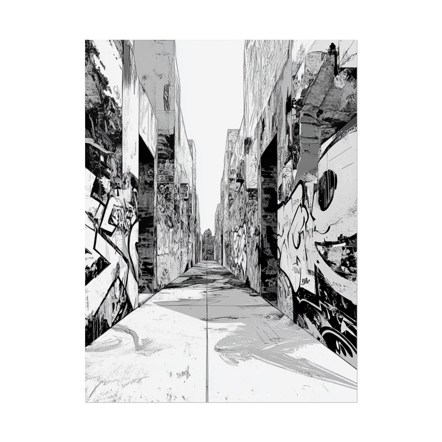AI Art Coloring Poster, or Poster Art for Framing Rolled Poster. Strange Hallway