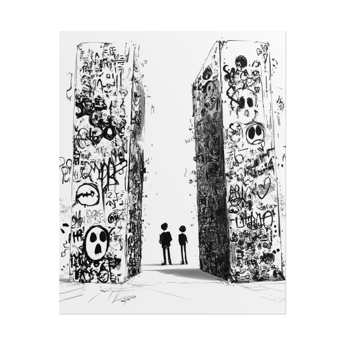AI designed, Strange Streets with People Rolled Posters