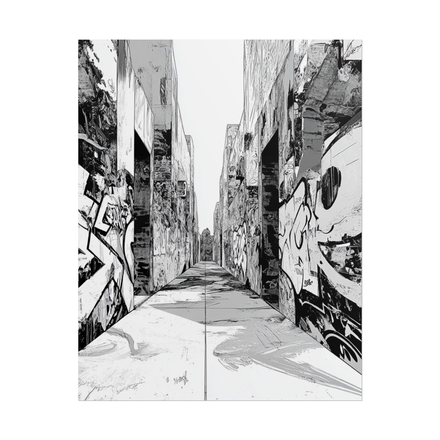 AI Art Coloring Poster, or Poster Art for Framing Rolled Poster. Strange Hallway