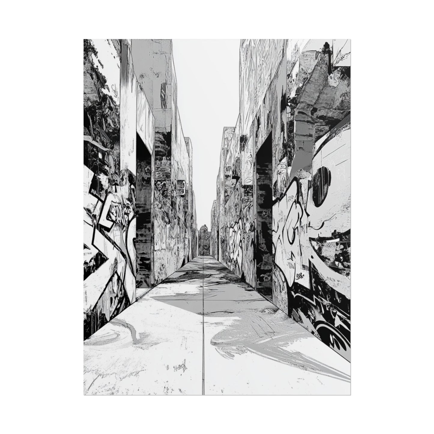 AI Art Coloring Poster, or Poster Art for Framing Rolled Poster. Strange Hallway