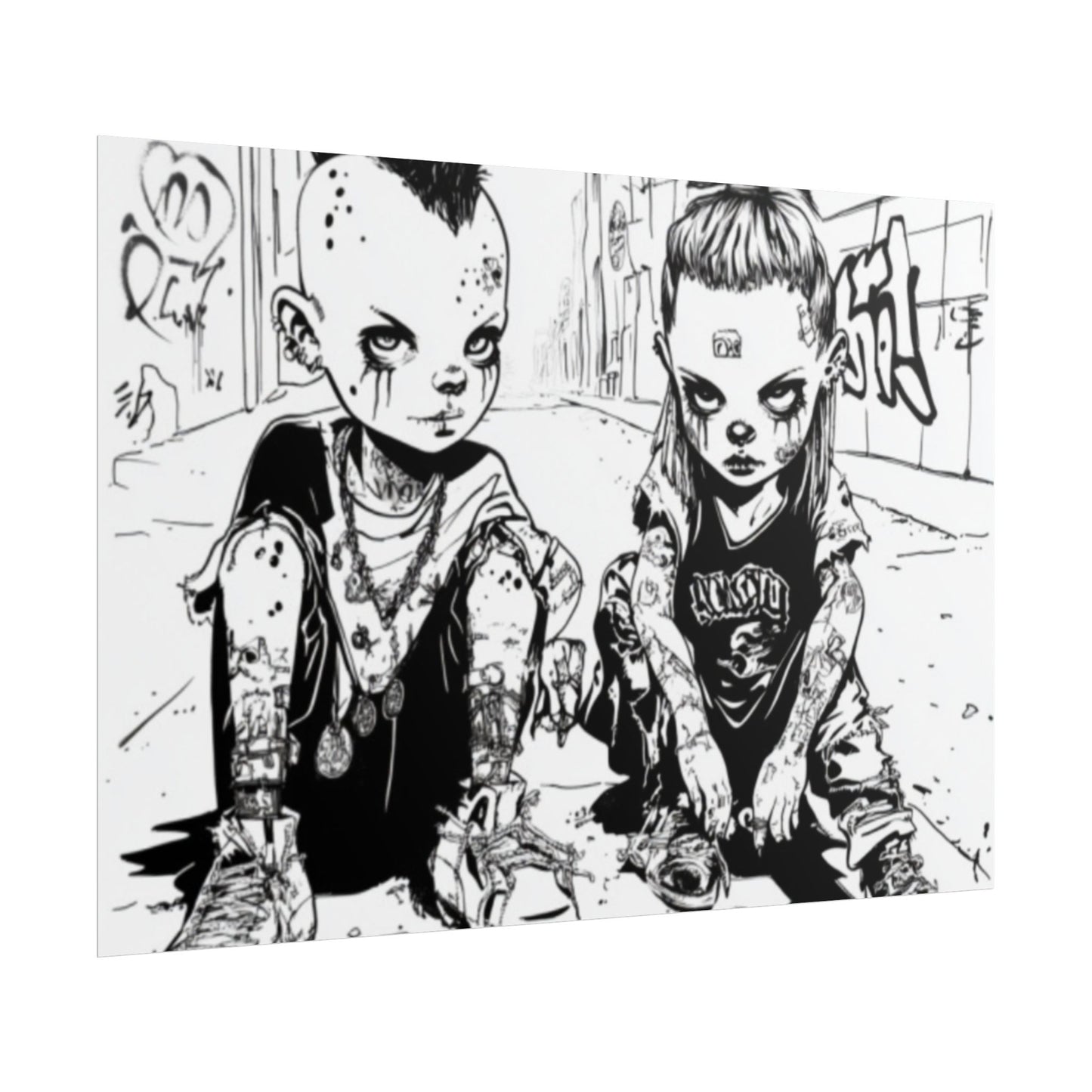 AI design, Alien kids playing dice Rolled Posters