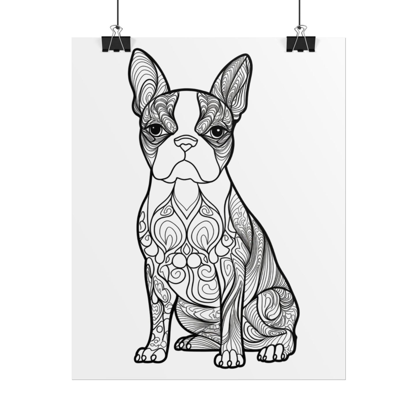 Life Sized Coloring Poster, Frenchie Dog Rolled Poster