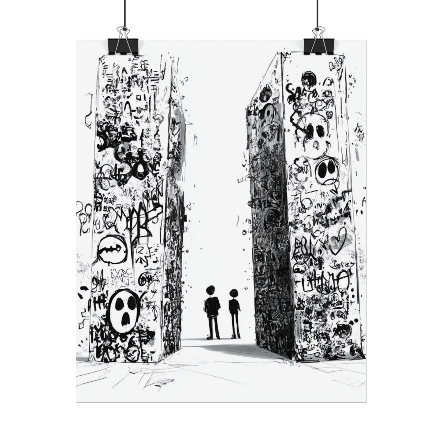 AI designed, Strange Streets with People Rolled Posters