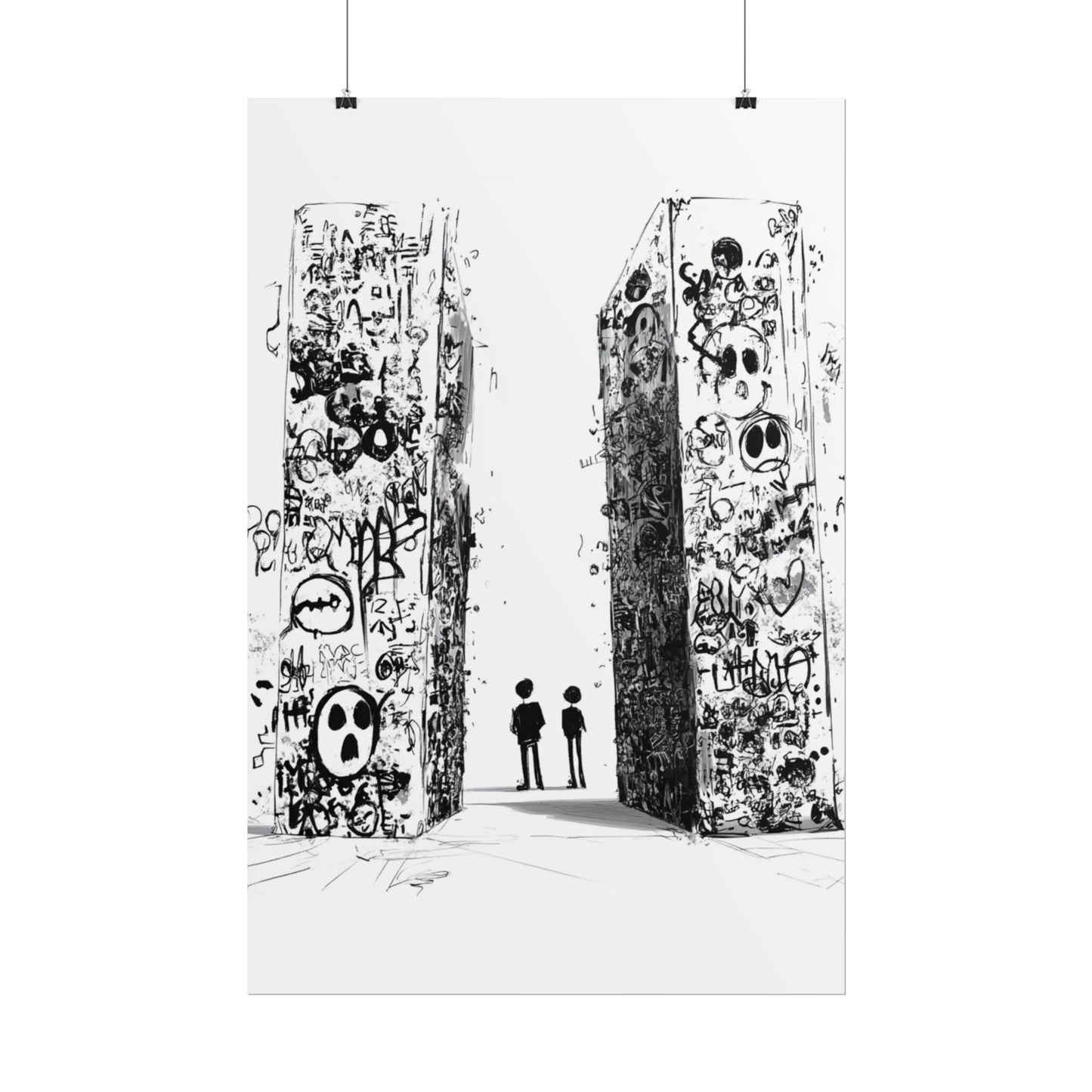 AI designed, Strange Streets with People Rolled Posters