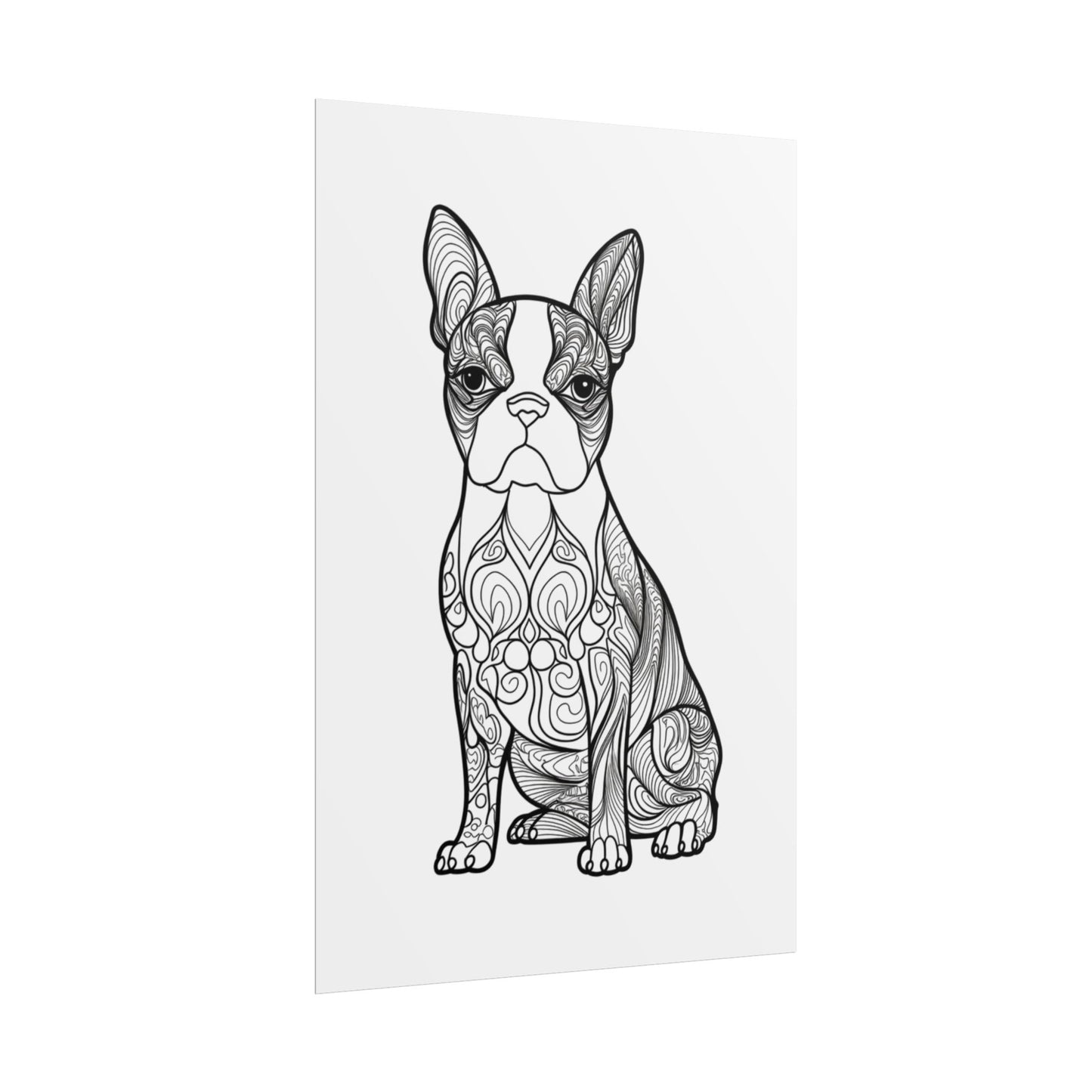 Life Sized Coloring Poster, Frenchie Dog Rolled Poster
