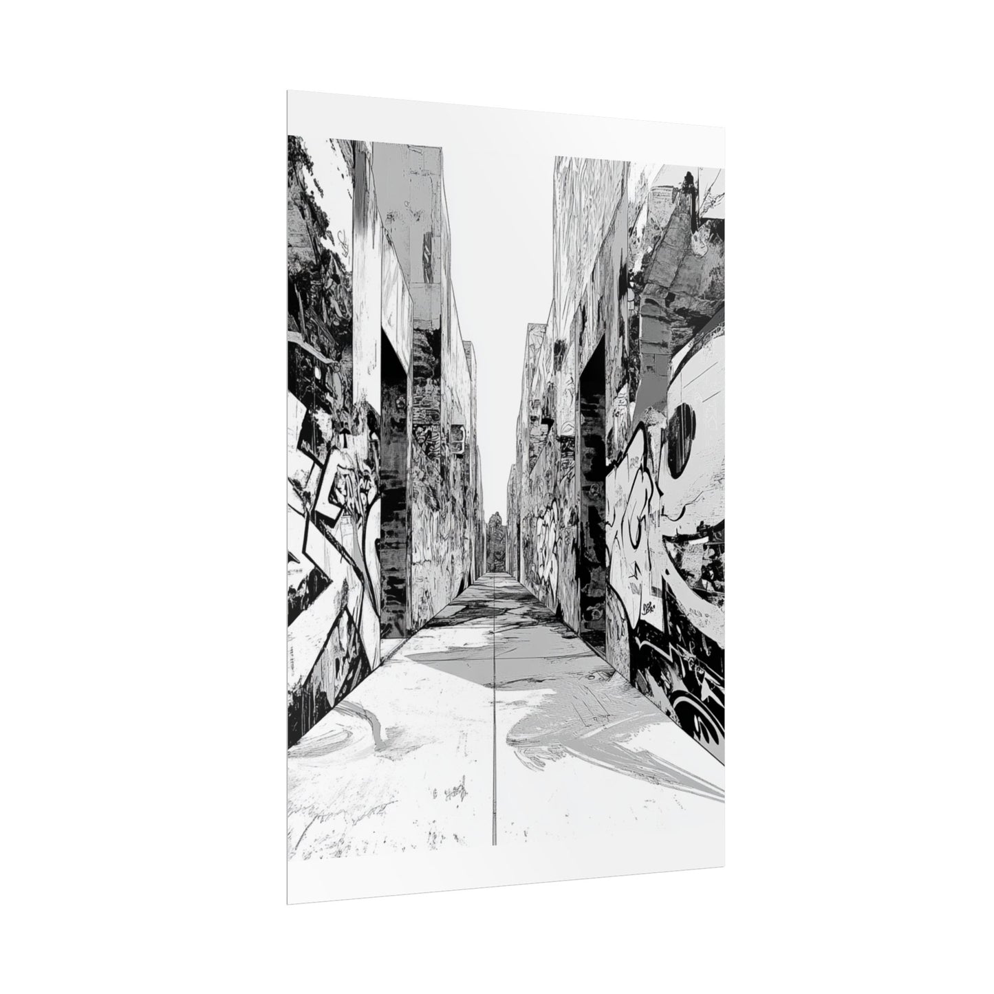 AI Art Coloring Poster, or Poster Art for Framing Rolled Poster. Strange Hallway