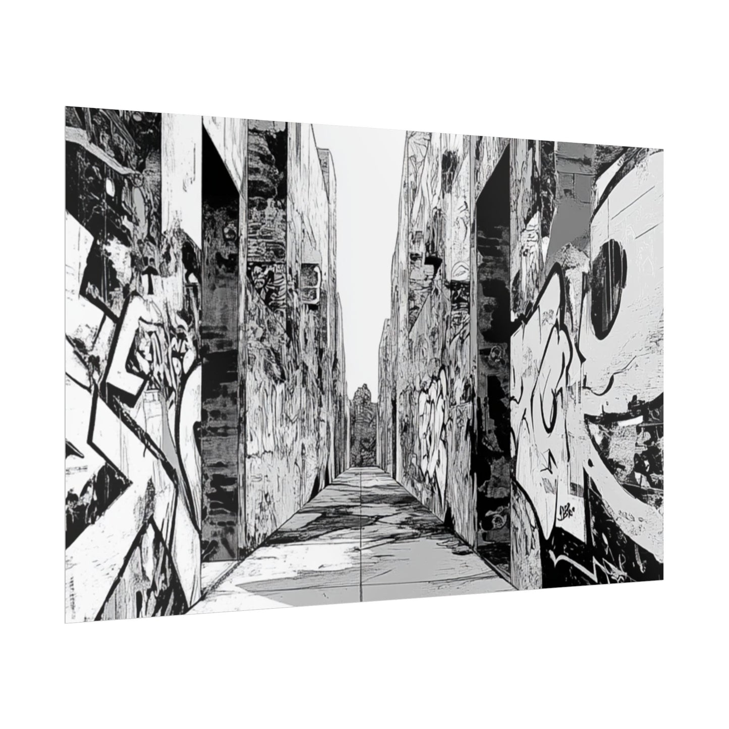 AI Art Coloring Poster, or Poster Art for Framing Rolled Poster. Strange Hallway