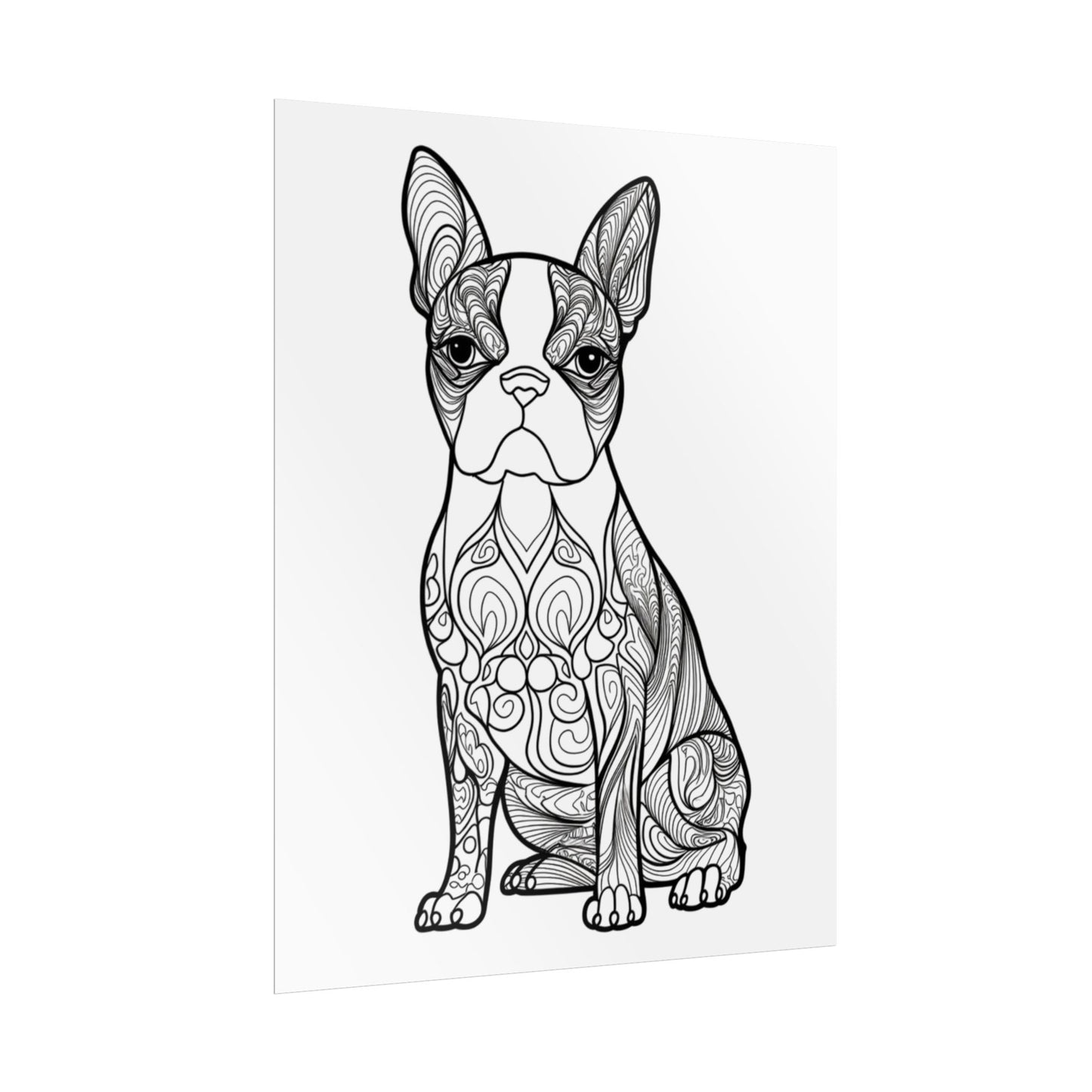 Life Sized Coloring Poster, Frenchie Dog Rolled Poster