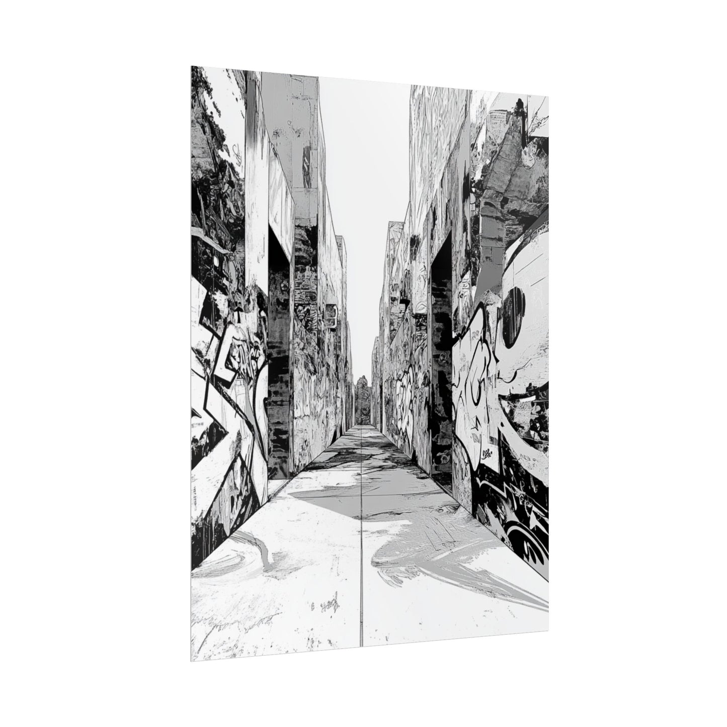AI Art Coloring Poster, or Poster Art for Framing Rolled Poster. Strange Hallway