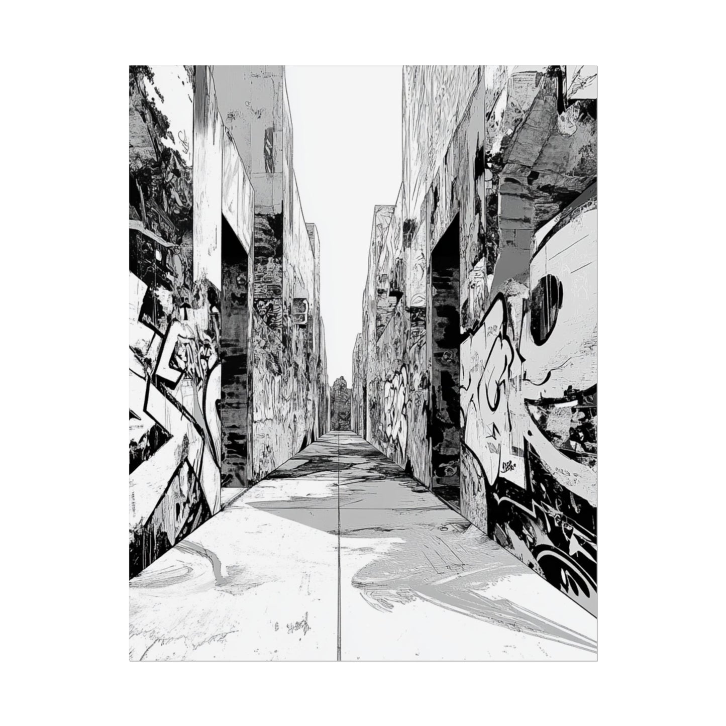 AI Art Coloring Poster, or Poster Art for Framing Rolled Poster. Strange Hallway