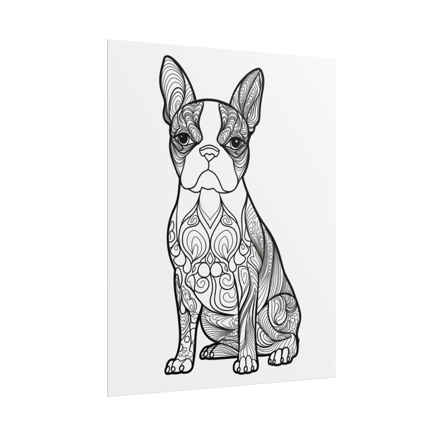 Life Sized Coloring Poster, Frenchie Dog Rolled Poster