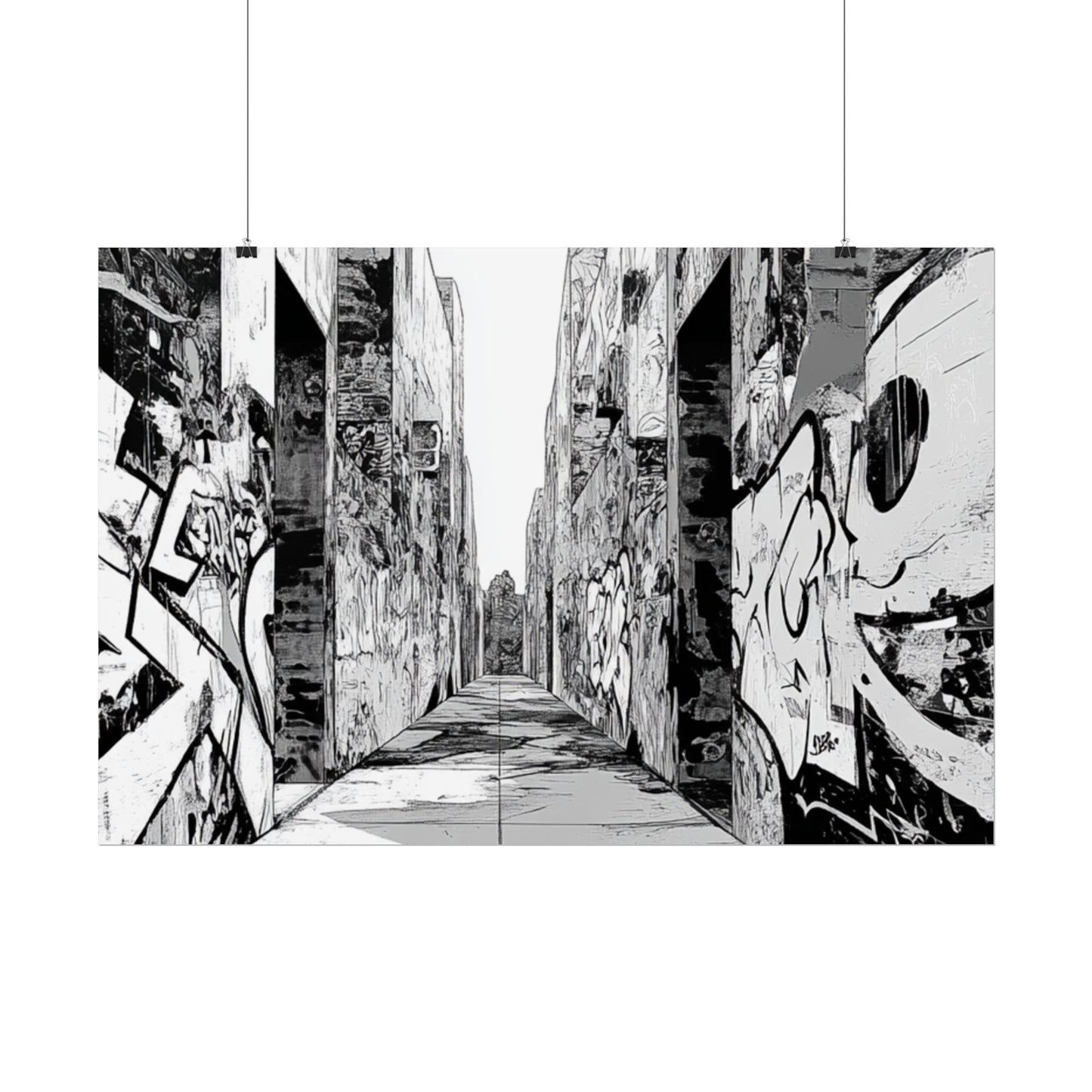 AI Art Coloring Poster, or Poster Art for Framing Rolled Poster. Strange Hallway