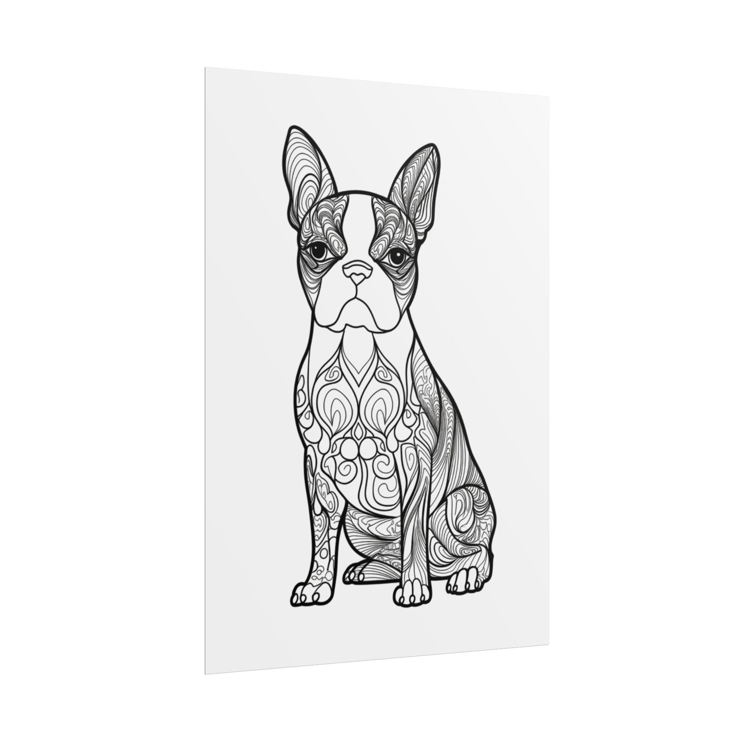 Life Sized Coloring Poster, Frenchie Dog Rolled Poster
