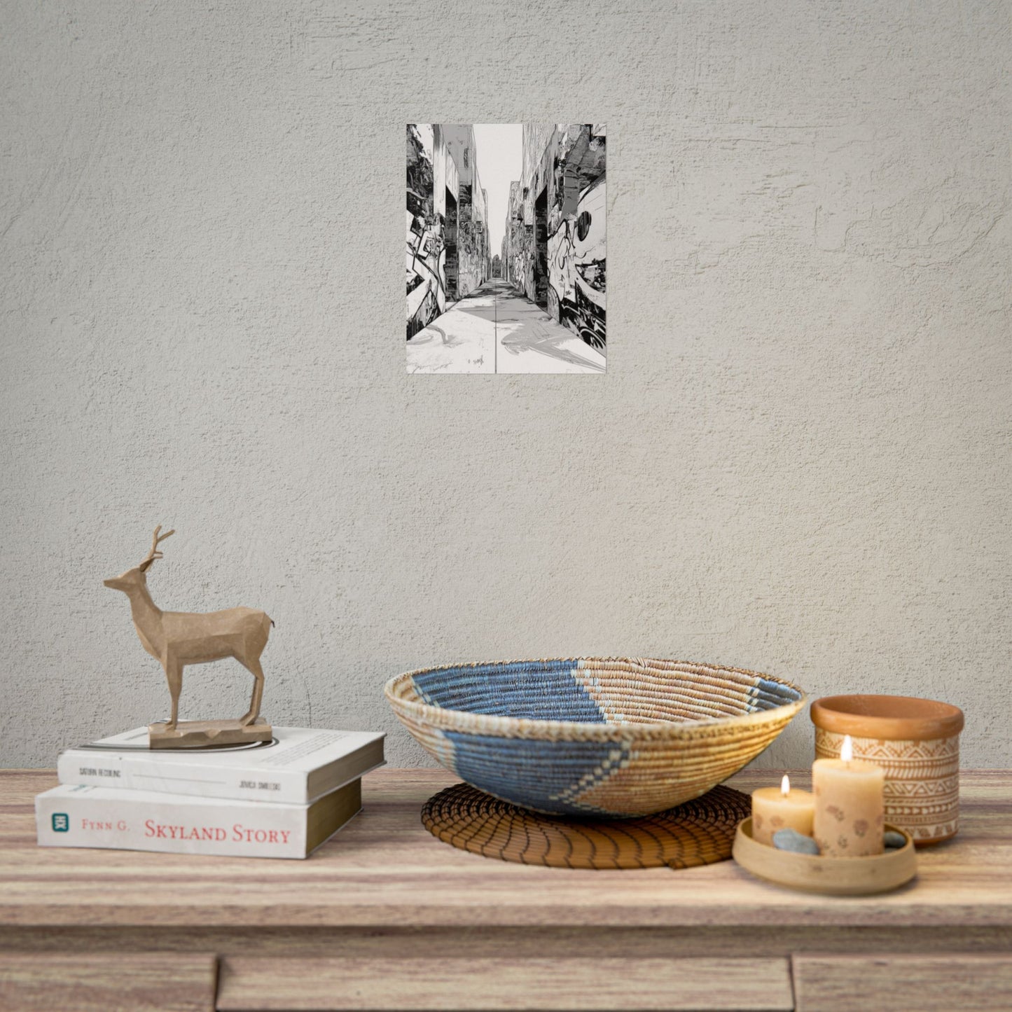 AI Art Coloring Poster, or Poster Art for Framing Rolled Poster. Strange Hallway