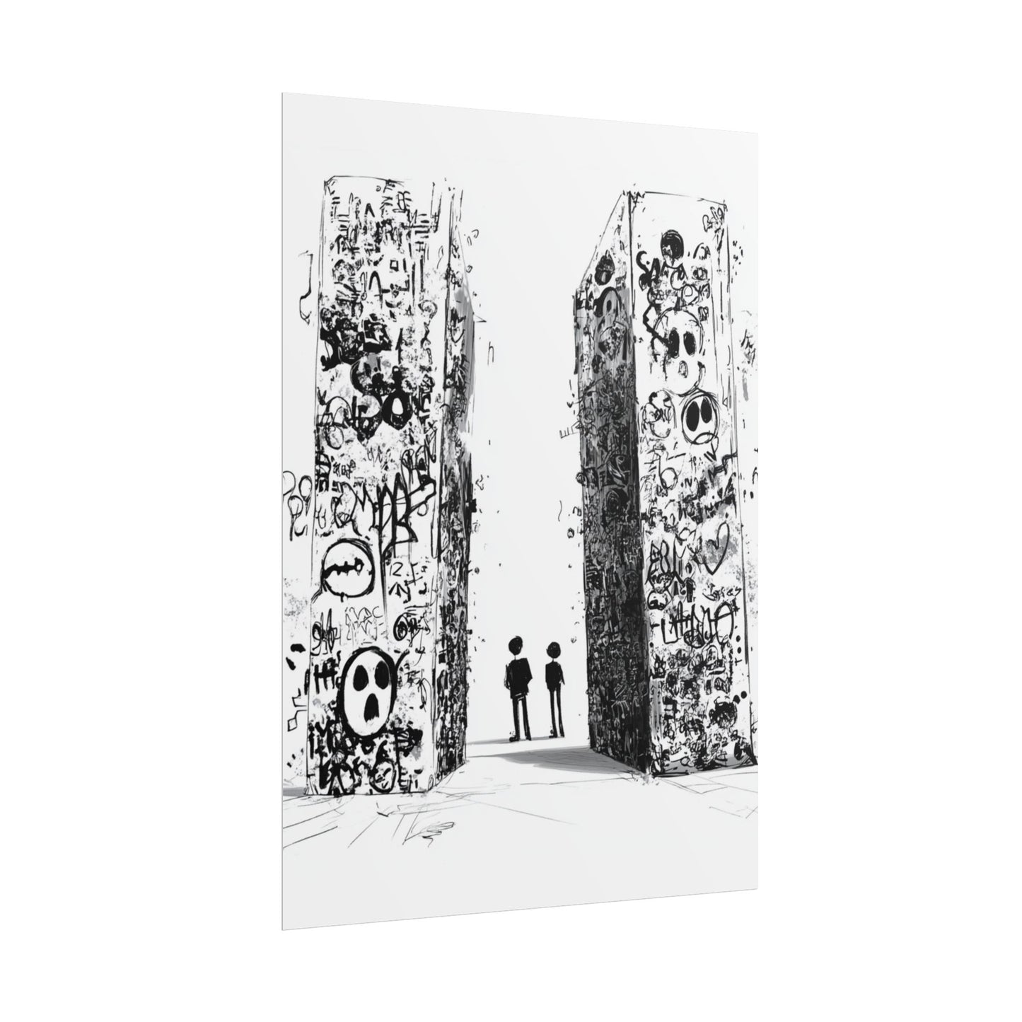 AI designed, Strange Streets with People Rolled Posters