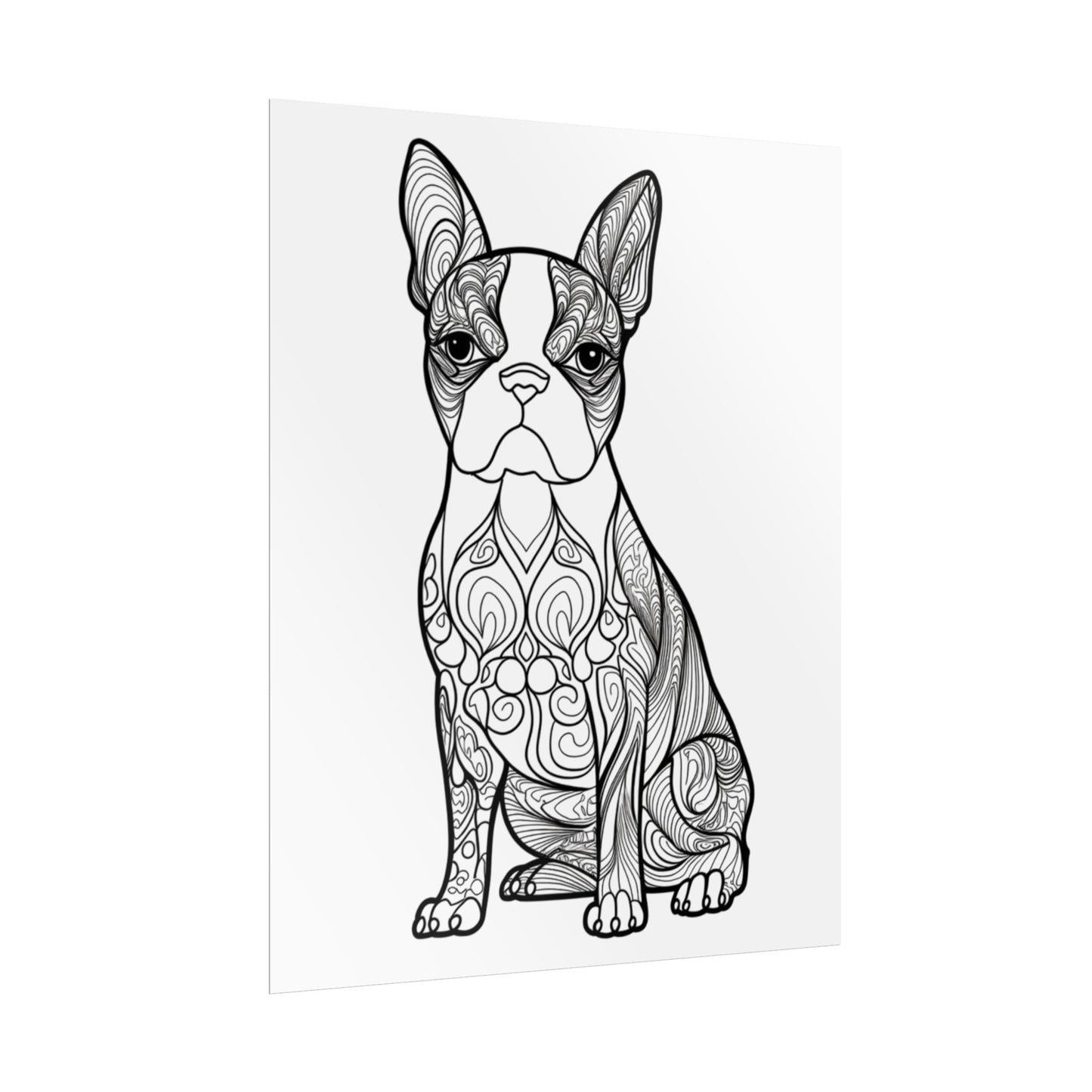 Life Sized Coloring Poster, Frenchie Dog Rolled Poster