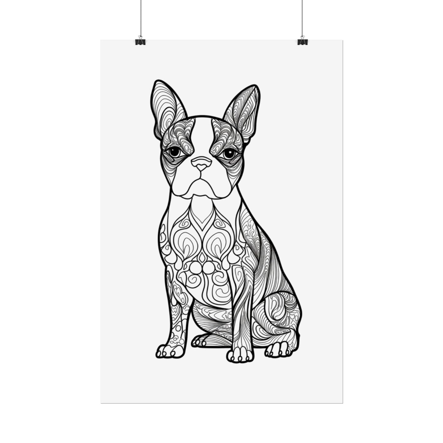 Life Sized Coloring Poster, Frenchie Dog Rolled Poster