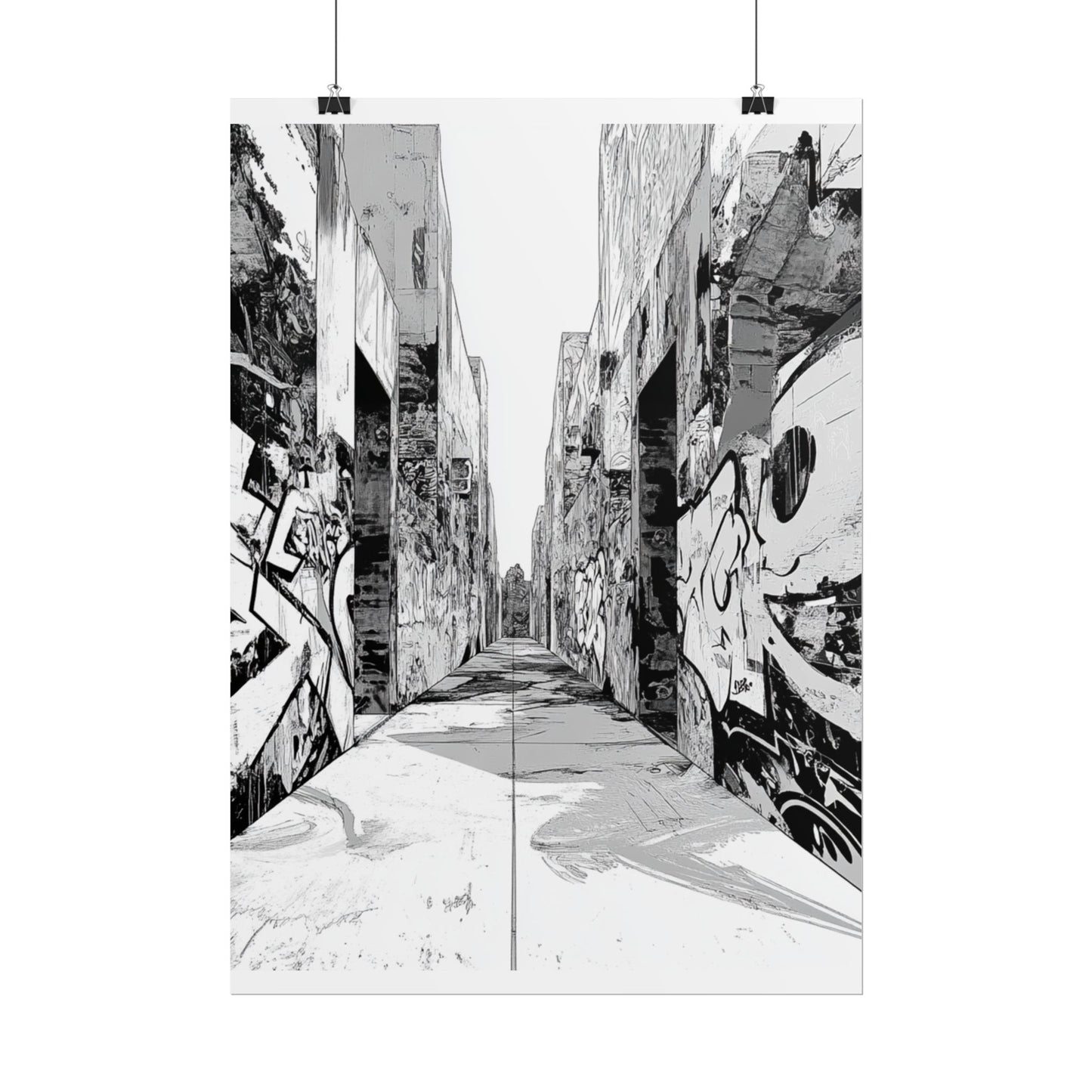 AI Art Coloring Poster, or Poster Art for Framing Rolled Poster. Strange Hallway