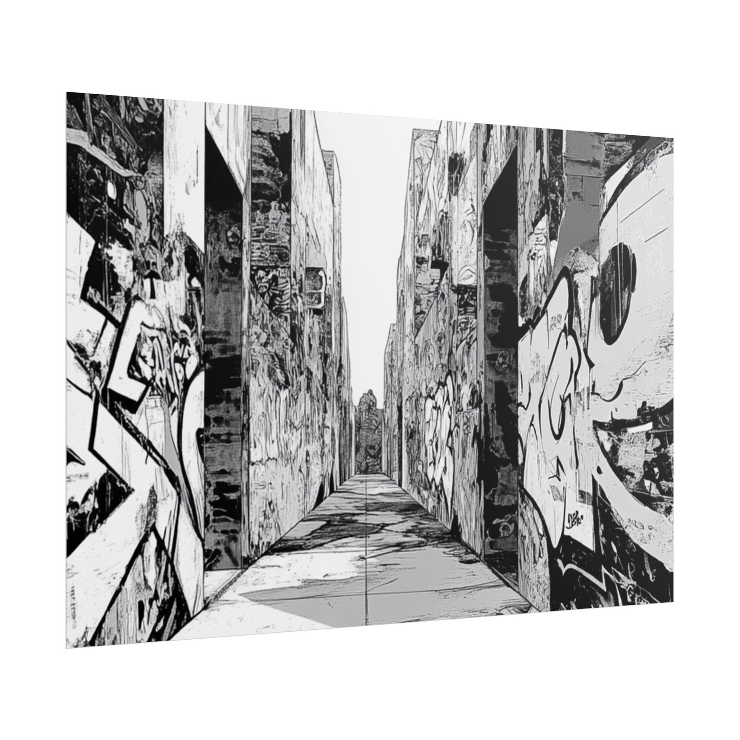 AI Art Coloring Poster, or Poster Art for Framing Rolled Poster. Strange Hallway