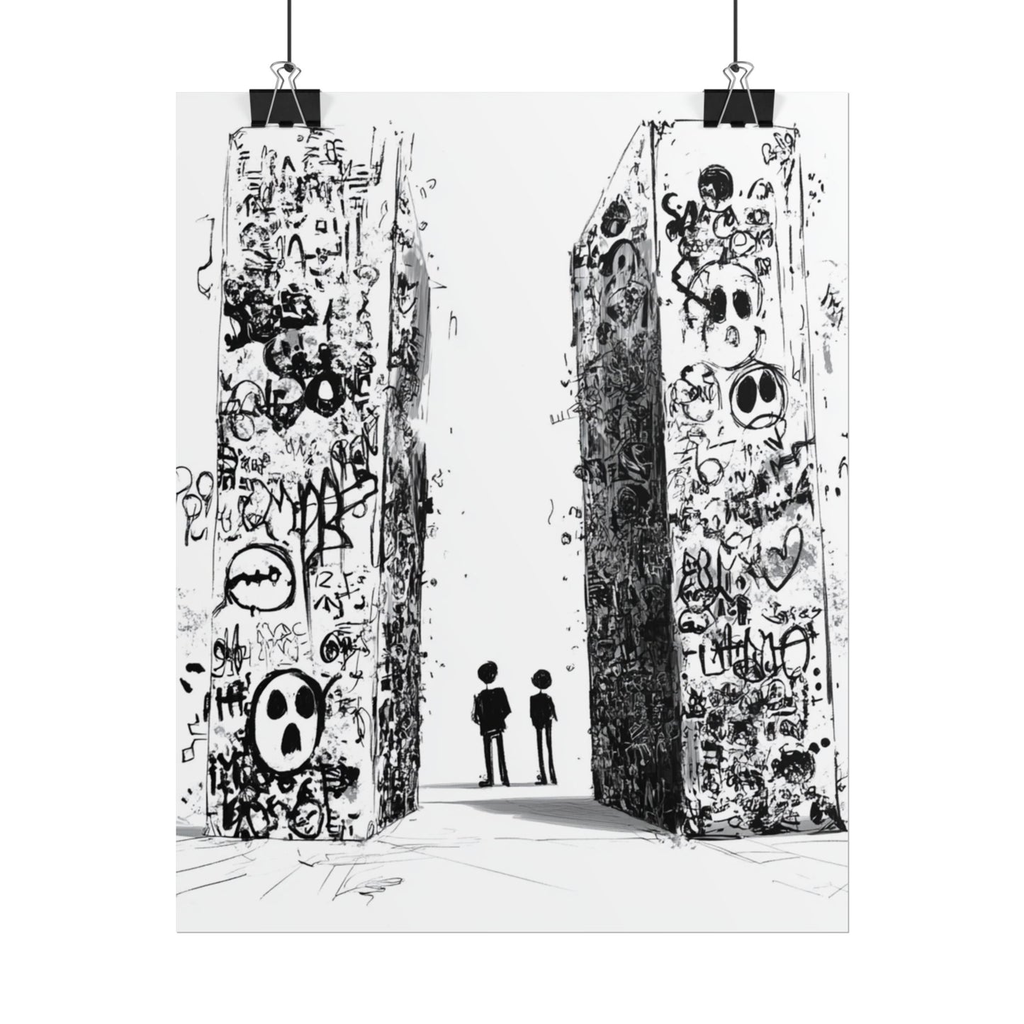 AI designed, Strange Streets with People Rolled Posters