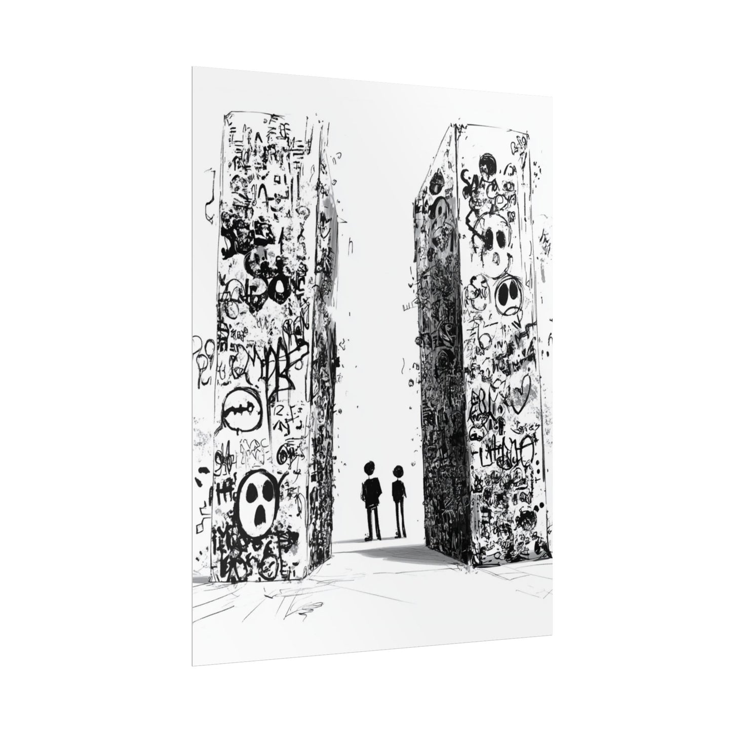 AI designed, Strange Streets with People Rolled Posters